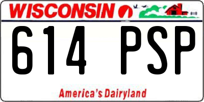 WI license plate 614PSP