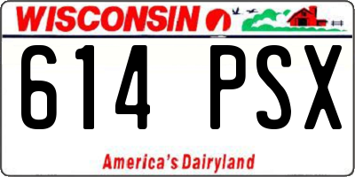WI license plate 614PSX