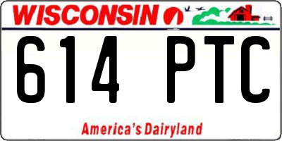 WI license plate 614PTC