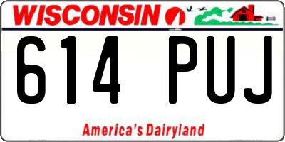 WI license plate 614PUJ