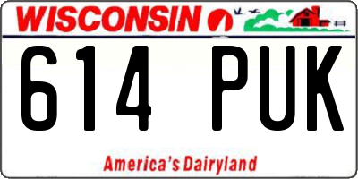 WI license plate 614PUK
