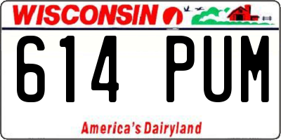WI license plate 614PUM
