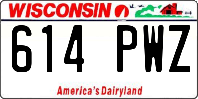 WI license plate 614PWZ