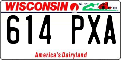 WI license plate 614PXA