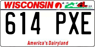 WI license plate 614PXE