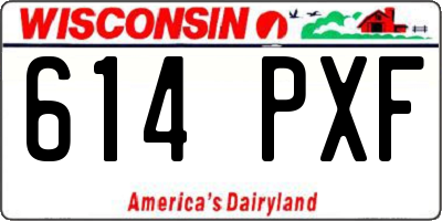 WI license plate 614PXF