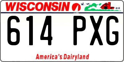 WI license plate 614PXG
