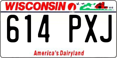 WI license plate 614PXJ