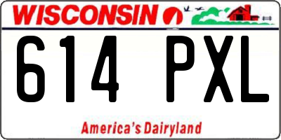 WI license plate 614PXL