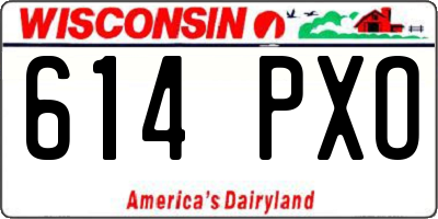 WI license plate 614PXO