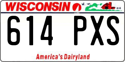 WI license plate 614PXS