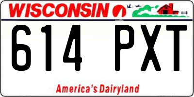 WI license plate 614PXT
