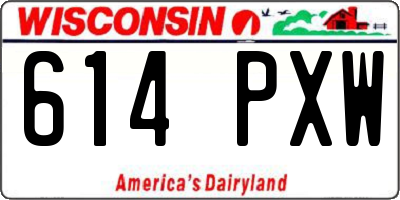 WI license plate 614PXW