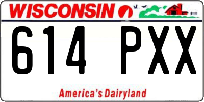WI license plate 614PXX