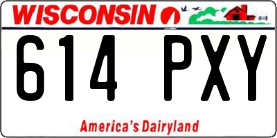 WI license plate 614PXY