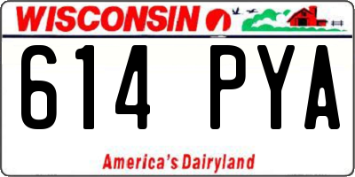 WI license plate 614PYA