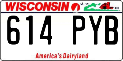 WI license plate 614PYB