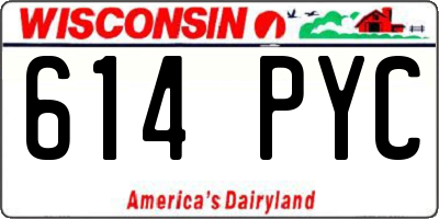 WI license plate 614PYC