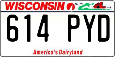 WI license plate 614PYD