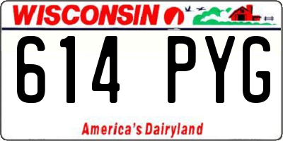 WI license plate 614PYG