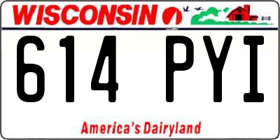 WI license plate 614PYI