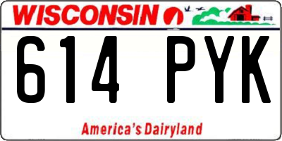 WI license plate 614PYK