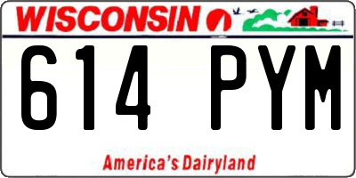 WI license plate 614PYM