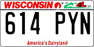 WI license plate 614PYN
