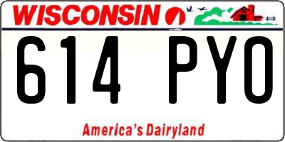 WI license plate 614PYO