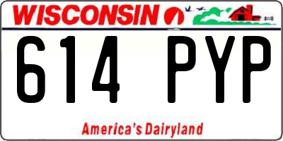 WI license plate 614PYP