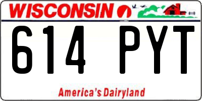 WI license plate 614PYT