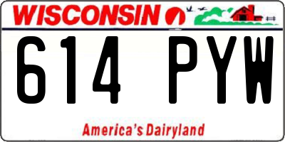 WI license plate 614PYW