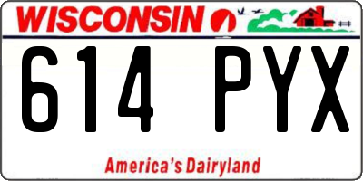 WI license plate 614PYX