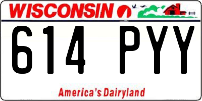 WI license plate 614PYY