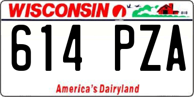 WI license plate 614PZA