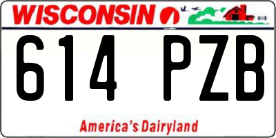 WI license plate 614PZB