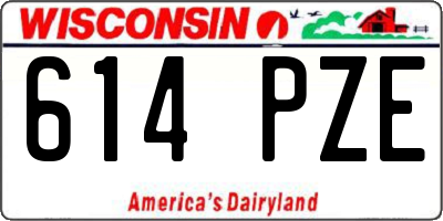 WI license plate 614PZE