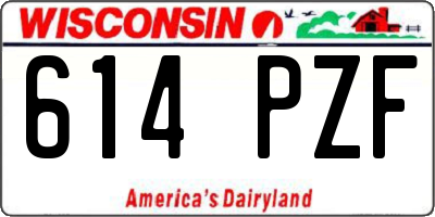 WI license plate 614PZF