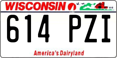 WI license plate 614PZI