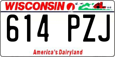 WI license plate 614PZJ