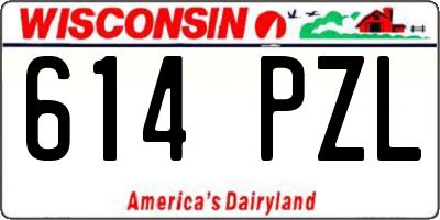 WI license plate 614PZL