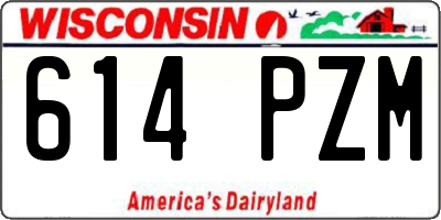 WI license plate 614PZM