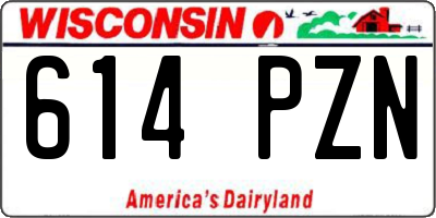 WI license plate 614PZN