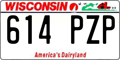 WI license plate 614PZP