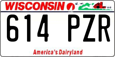 WI license plate 614PZR