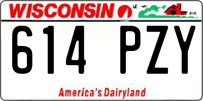 WI license plate 614PZY