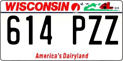 WI license plate 614PZZ