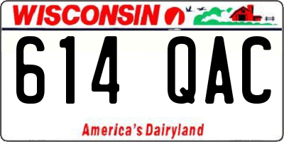 WI license plate 614QAC