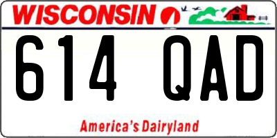WI license plate 614QAD