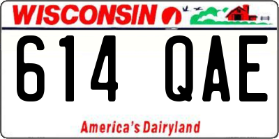 WI license plate 614QAE